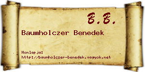 Baumholczer Benedek névjegykártya